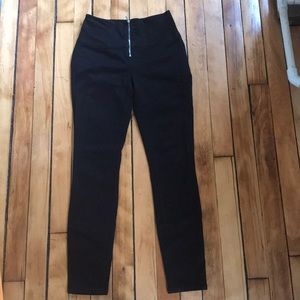 Bebe high waist pants with silver zipper